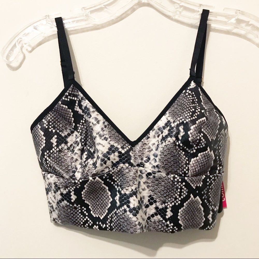 Commando “Faux Leather Animal Long Line” bra.